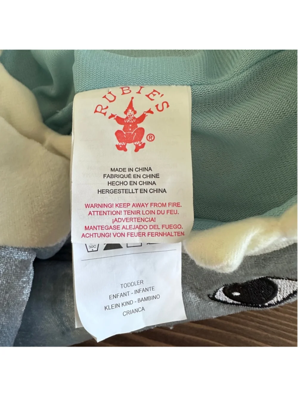 Rubies Baby Shark Costume Gray White Halloween Toddler Zip Up Outfit